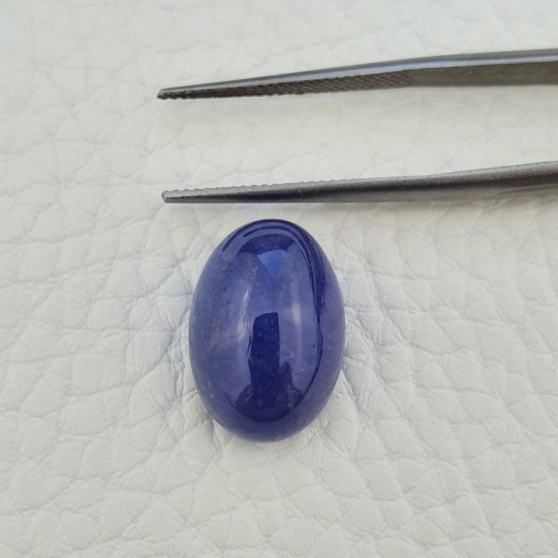 Tanzanite Naturale Forma Ovale Piatto Cabochon Liscio Fatto a Mano 16X12X8mm 15,60 Carati 1pz