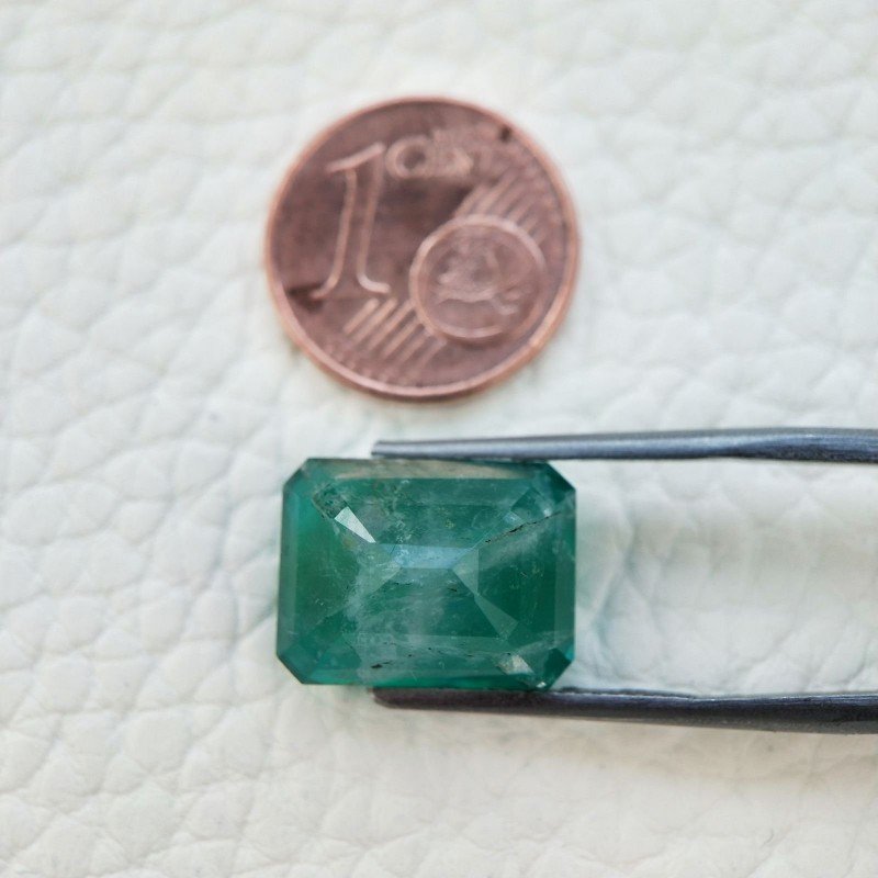 Quarzo Doppietta Esmeraldo Taglio Smeraldo Ottagono Sfaccettata a Mano Gemma Sciolta 14X10X8mm 10,25 Carati 1pz