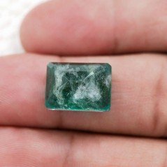 Gemma Sciolta di Quarzo Doppietta Esmeraldo, Taglio Smeraldo Ottagono Sfaccettato a Mano, 14x10x8 mm, 9,30 ct