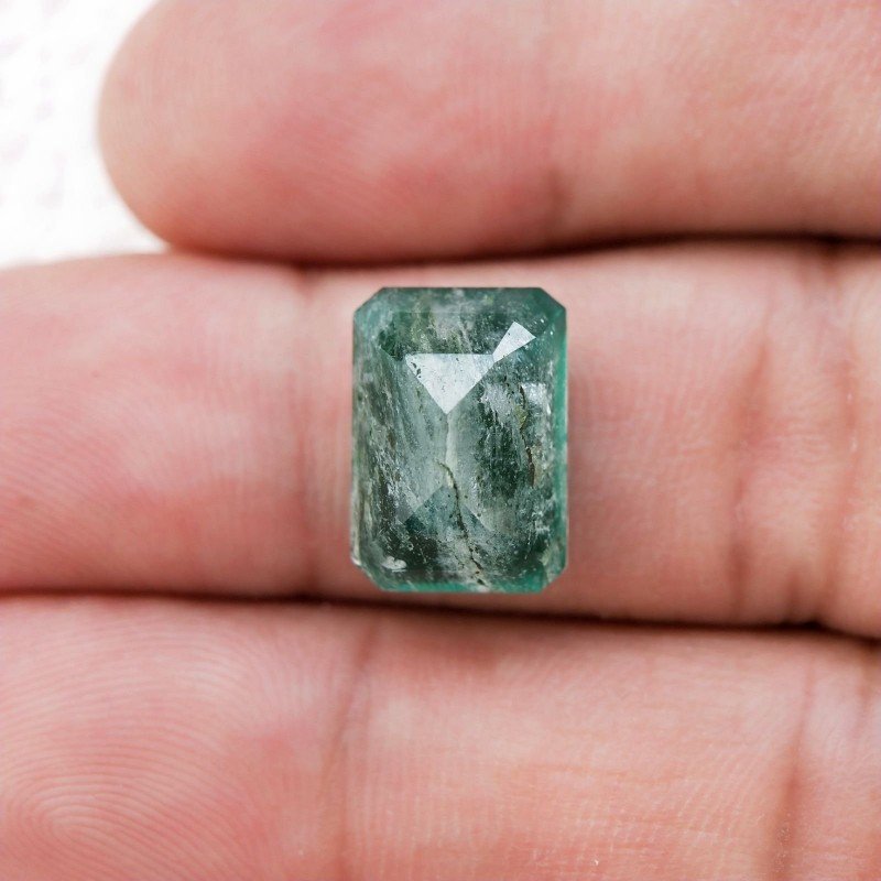 Quarzo Doppietta Esmeraldo Taglio Smeraldo Ottagono Sfaccettata a Mano Gemma Sciolta 14X9X7mm 8,00 Carati 1pz