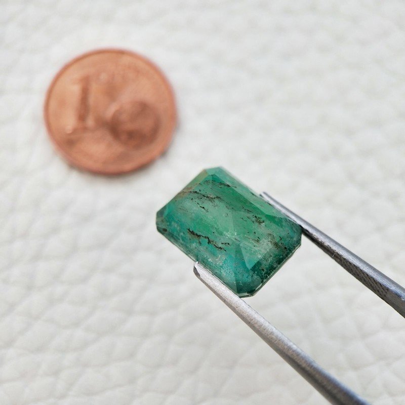 Quarzo Doppietta Esmeraldo Taglio Smeraldo Ottagono Sfaccettata a Mano Gemma Sciolta 14X9X7mm 8,00 Carati 1pz