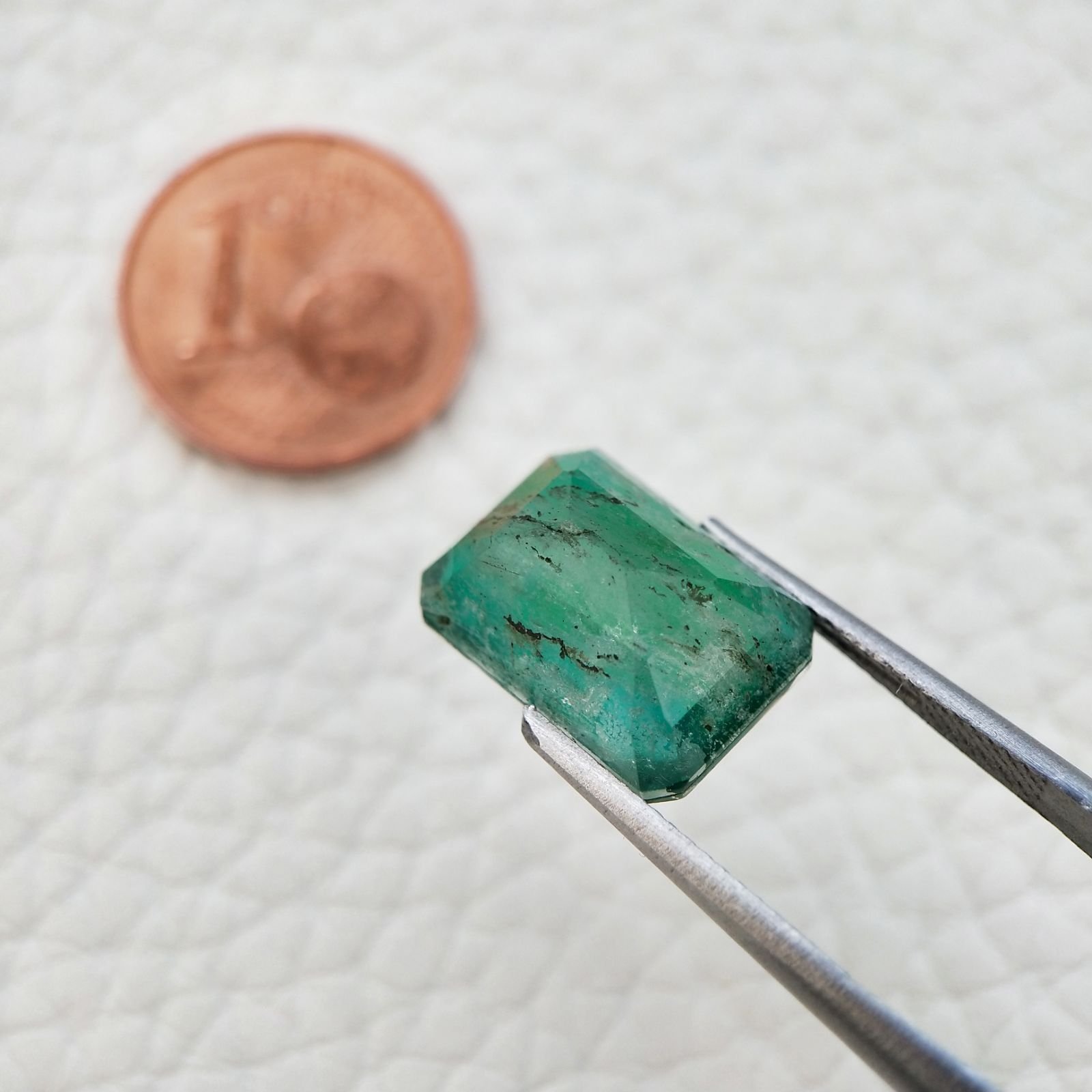 Quarzo Doppietta Esmeraldo Taglio Smeraldo Ottagono Sfaccettata a Mano Gemma Sciolta 14X9X7mm 8,00 Carati 1pz