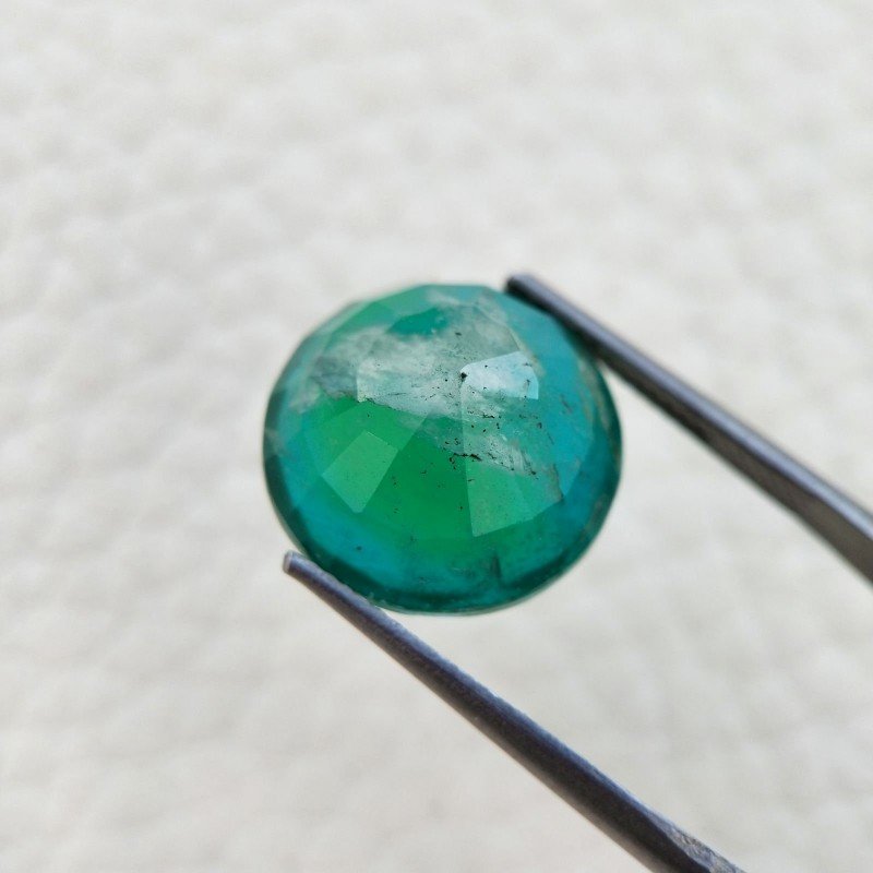 Quarzo Doppietta Esmeraldo Taglio Tondo Sfaccettata a Mano Gemma Sciolta 14X14X8mm 11,75 Carati 1pz Quarzo Doppietta Esmeraldo Taglio Tondo Sfaccettata a Mano Gemma Sciolta 14X14X8mm 11,75 Carati 1pz