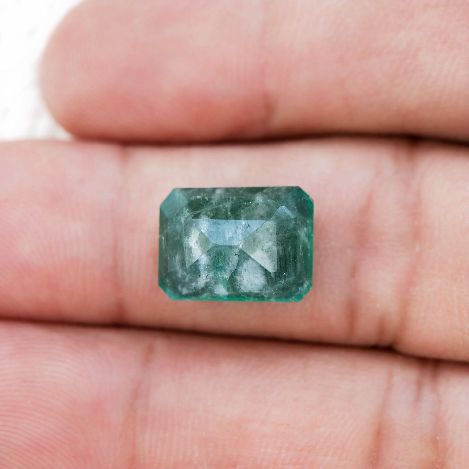 Quarzo Doppietta Esmeraldo Taglio Smeraldo Ottagono Sfaccettata a Mano Gemma Sciolta 13X9X7mm 6,85 Carati 1pz