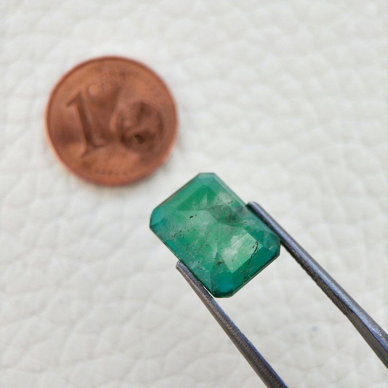 Quarzo Doppietta Esmeraldo Taglio Smeraldo Ottagono Sfaccettata a Mano Gemma Sciolta 13X9X7mm 6,85 Carati 1pz