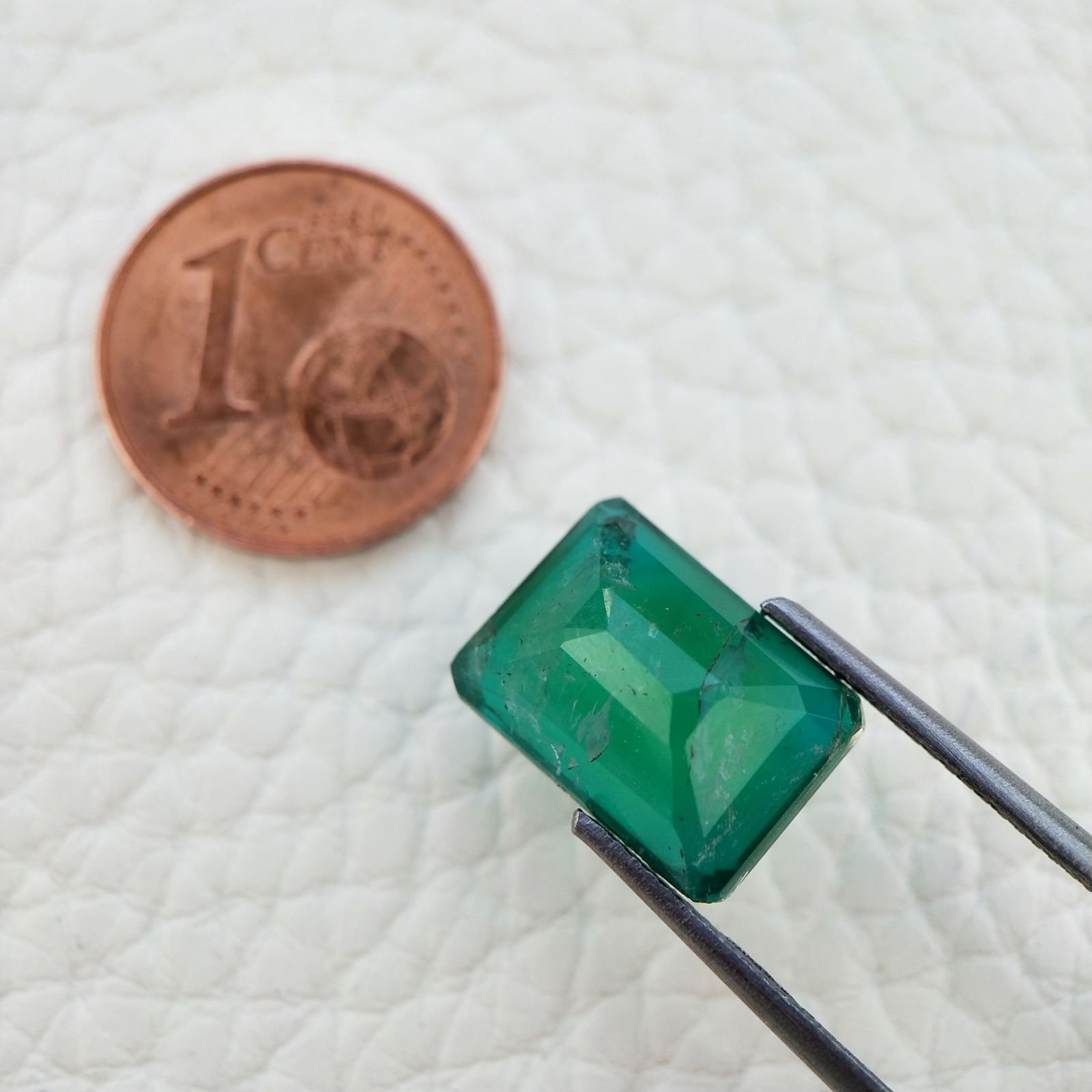 Quarzo Doppietta Esmeraldo Taglio Smeraldo Ottagono Sfaccettata a Mano Gemma Sciolta 13X10X6mm 6,55 Carati 1pz