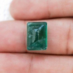 Gemma Sciolta di Quarzo Doppietta Esmeraldo, Taglio Smeraldo Ottagono Sfaccettato a Mano, 13x10x6 mm, 6,55 ct