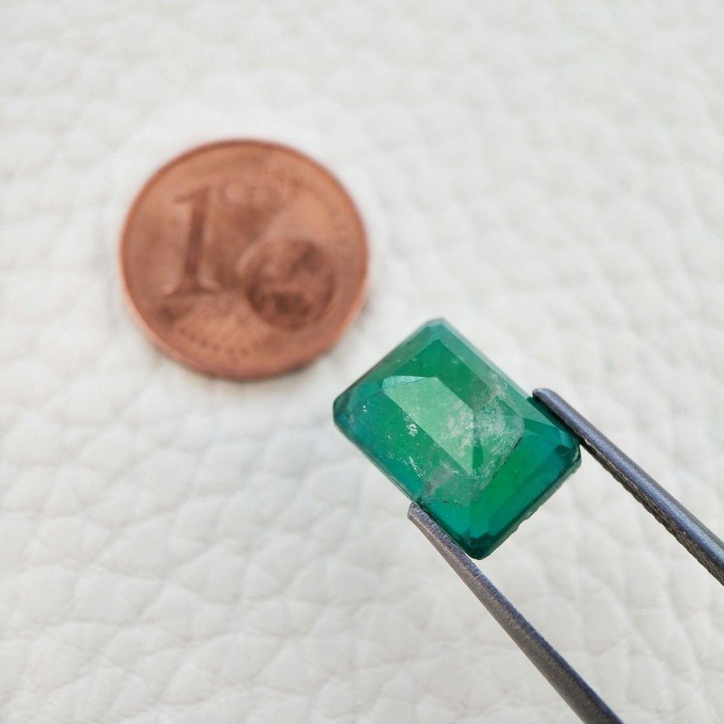Quarzo Doppietta Esmeraldo Taglio Smeraldo Ottagono Sfaccettata a Mano Gemma Sciolta 12X9X7mm 6,60 Carati 1pz