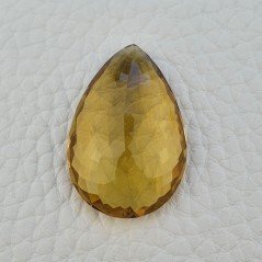 Quarzo Birra Naturale Taglio Goccia Sfaccettato a Mano Gemma Sciolta 20X30X8,5mm 29,00 Carati 1pz