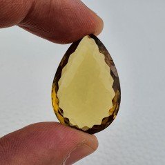Quarzo Birra Naturale Taglio Goccia Sfaccettato a Mano Gemma Sciolta 20X30X8,5mm 29,00 Carati 1pz
