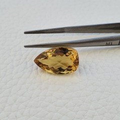 Quarzo Birra Naturale Taglio Goccia Sfaccettato a Mano Gemma Sciolta 12X19X9,9mm 13,75 Carati 1pz
