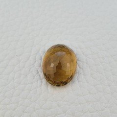 Quarzo Birra Naturale Taglio Ovale Sfaccettato a Mano Gemma Sciolta 15X19X8,2mm 15,45 Carati 1pz