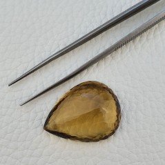 Quarzo Birra Naturale Taglio Goccia Sfaccettato a Mano Gemma Sciolta 24X31X10mm 47,15 Carati 1pz