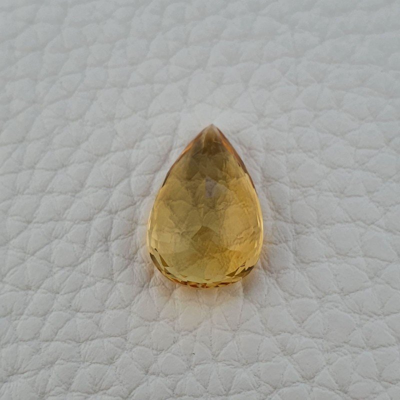 Quarzo Citrino Naturale Taglio Goccia Sfaccettata a Mano Gemma Sciolta 12X18X7mm 9,95 Carati 1pz