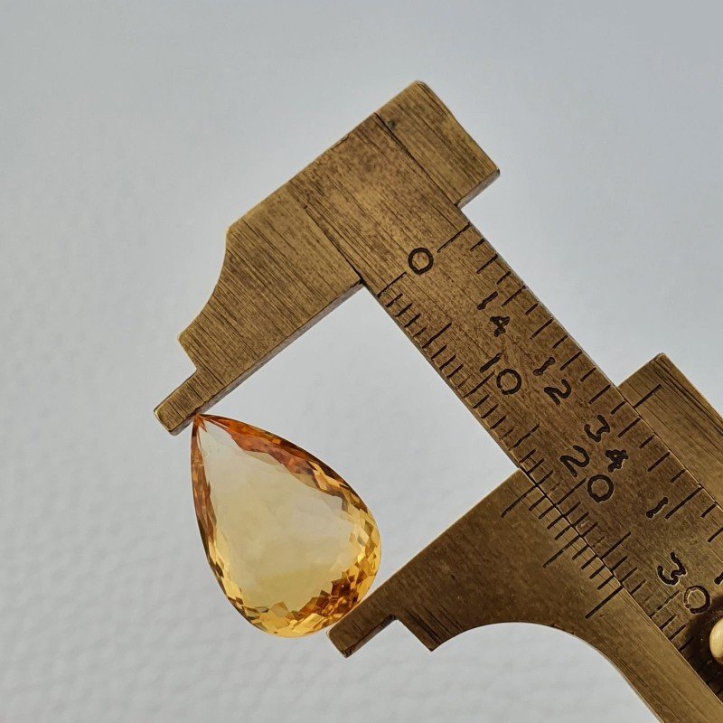 Quarzo Citrino Naturale Taglio Goccia Sfaccettata a Mano Gemma Sciolta 12X18X7mm 9,95 Carati 1pz