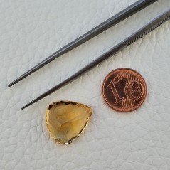 Quarzo Citrino Naturale Taglio Cuore Sfaccettata a Mano Gemma Sciolta 16X17X8mm 12,40 Carati 1pz