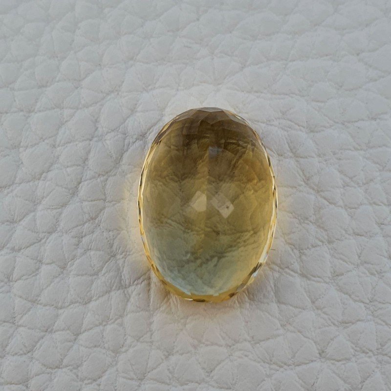 Quarzo Citrino Naturale Taglio Ovale Sfaccettata a Mano Gemma Sciolta 14X20X10mm 19,35 Carati 1pz