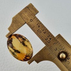 Quarzo Birra Naturale Taglio Ovale Sfaccettato a Mano Gemma Sciolta 16X23X12,5mm 26,45 Carati 1pz