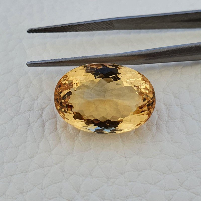 Quarzo Citrino Naturale Taglio Ovale Sfaccettata a Mano Gemma Sciolta 14X20X10mm 20,00 Carati 1pz