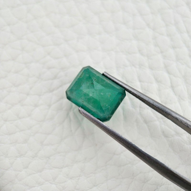 Gemma Sciolta di Quarzo Doppietta Esmeraldo, Taglio Smeraldo Ottagono Sfaccettato a Mano, 11x8x6 mm, 5,25 ct