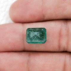 Gemma Sciolta di Quarzo Doppietta Esmeraldo, Taglio Smeraldo Ottagono Sfaccettato a Mano, 11x8x6 mm, 5,25 ct