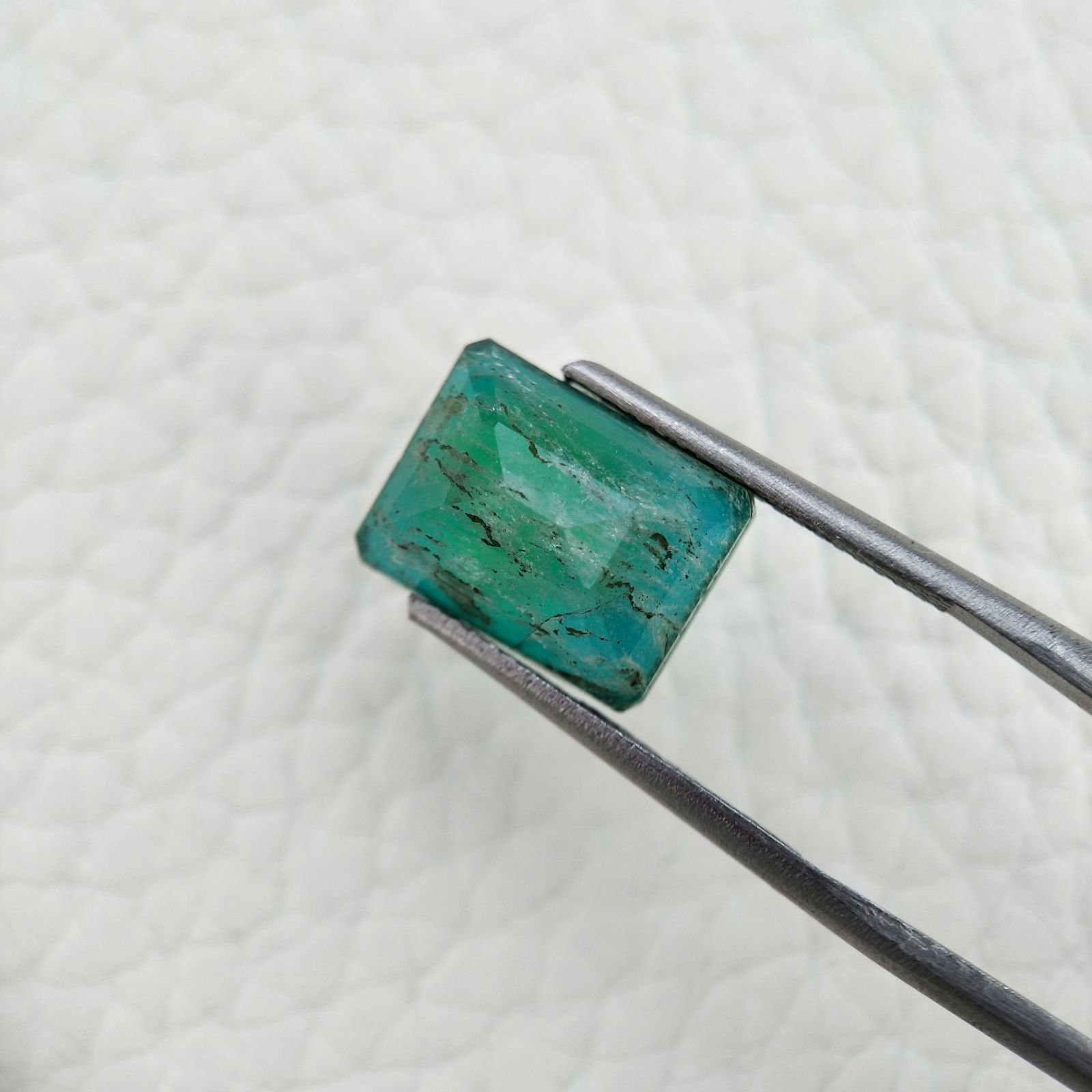 Quarzo Doppietta Esmeraldo Taglio Smeraldo Ottagono Sfaccettata a Mano Gemma Sciolta 12X9X7mm 6,15 Carati 1pz