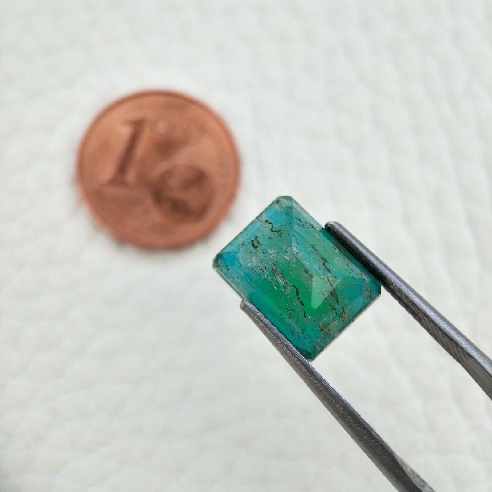 Quarzo Doppietta Esmeraldo Taglio Smeraldo Ottagono Sfaccettata a Mano Gemma Sciolta 12X9X7mm 6,15 Carati 1pz