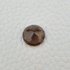 Quarzo Fumè Naturale Taglio Tondo Sfaccettata a Mano Gemma Sciolta 13X13X6mm 5,85 Carati 1pz