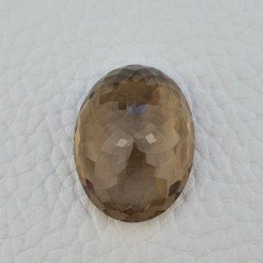Quarzo Fumè Naturale Taglio Ovale Sfaccettata a Mano Gemma Sciolta 20X26X11mm 37,15 Carati 1pz