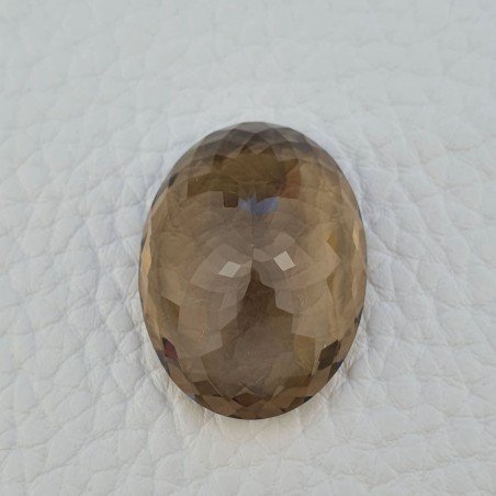 Quarzo Fumè Naturale Taglio Ovale Sfaccettata a Mano Gemma Sciolta 20X26X11mm 37,15 Carati 1pz