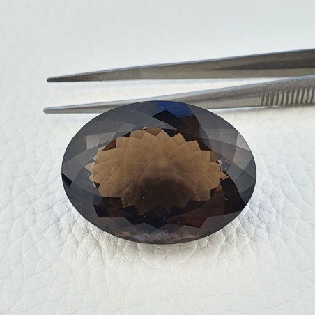 Quarzo Fumè Naturale Taglio Ovale Sfaccettata a Mano Gemma Sciolta 13X18mm 85,00 Carati 1pz