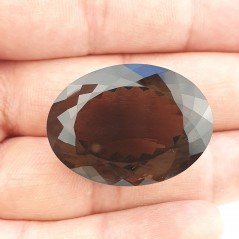 Gemma Sciolta di Quarzo Fumé Naturale, Taglio Ovale Sfaccettato a Mano, 13x18 mm, 8,50 ct