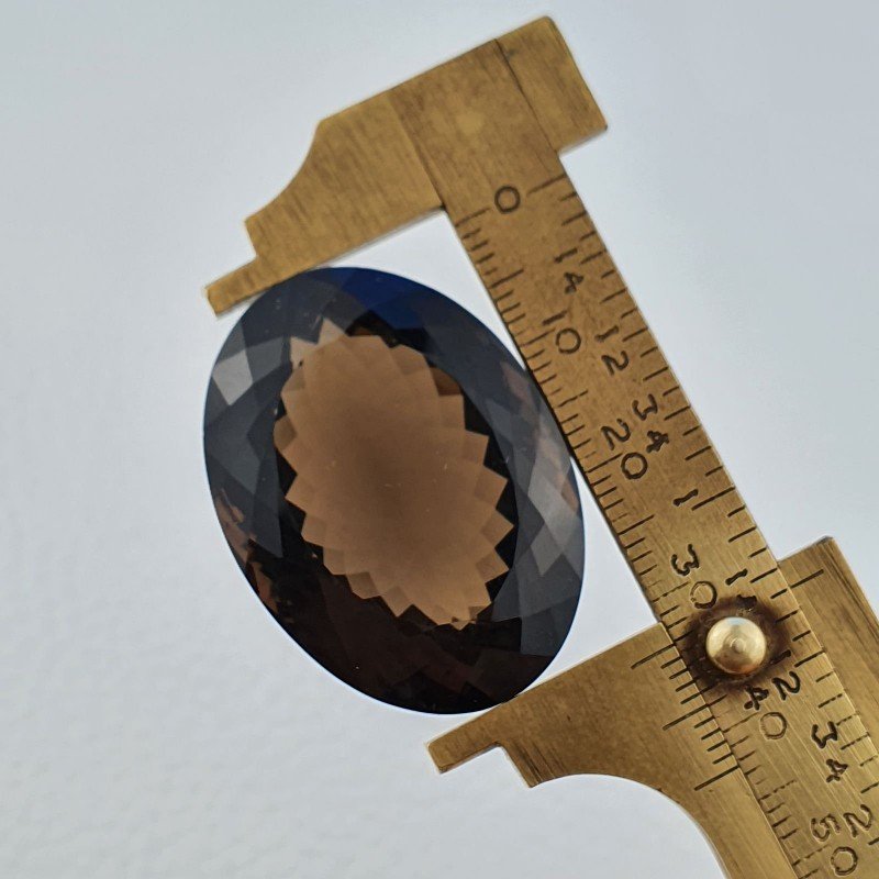Quarzo Fumè Naturale Taglio Ovale Sfaccettata a Mano Gemma Sciolta 13X18mm 85,00 Carati 1pz
