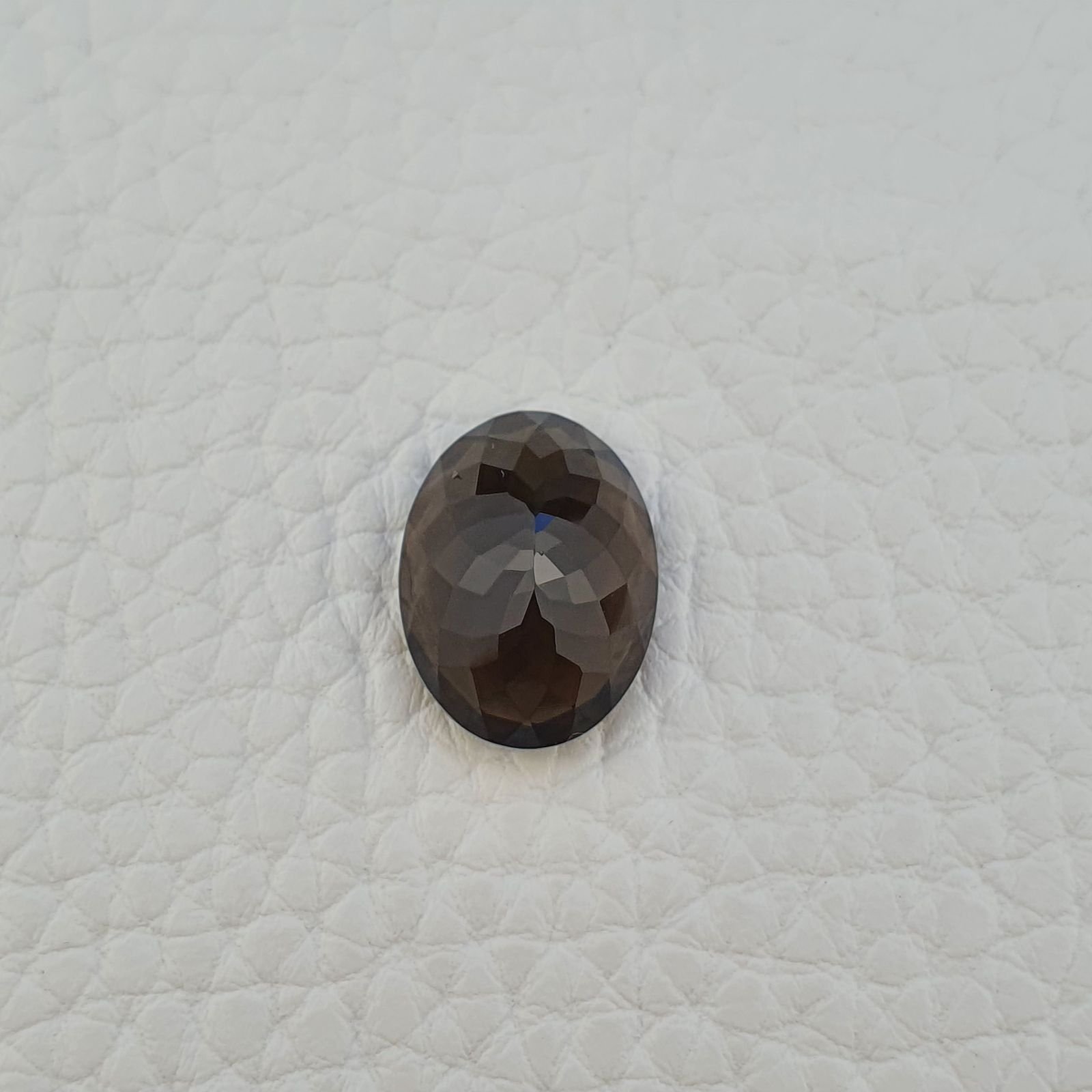 Quarzo Fumè Naturale Taglio Ovale Sfaccettata a Mano Gemma Sciolta 12X16X7mm 8,45 Carati 1pz