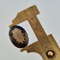 Gemma Sciolta di Quarzo Fumé Naturale, Taglio Ovale Sfaccettato a Mano, 16x22x10 mm, 20,80 ct