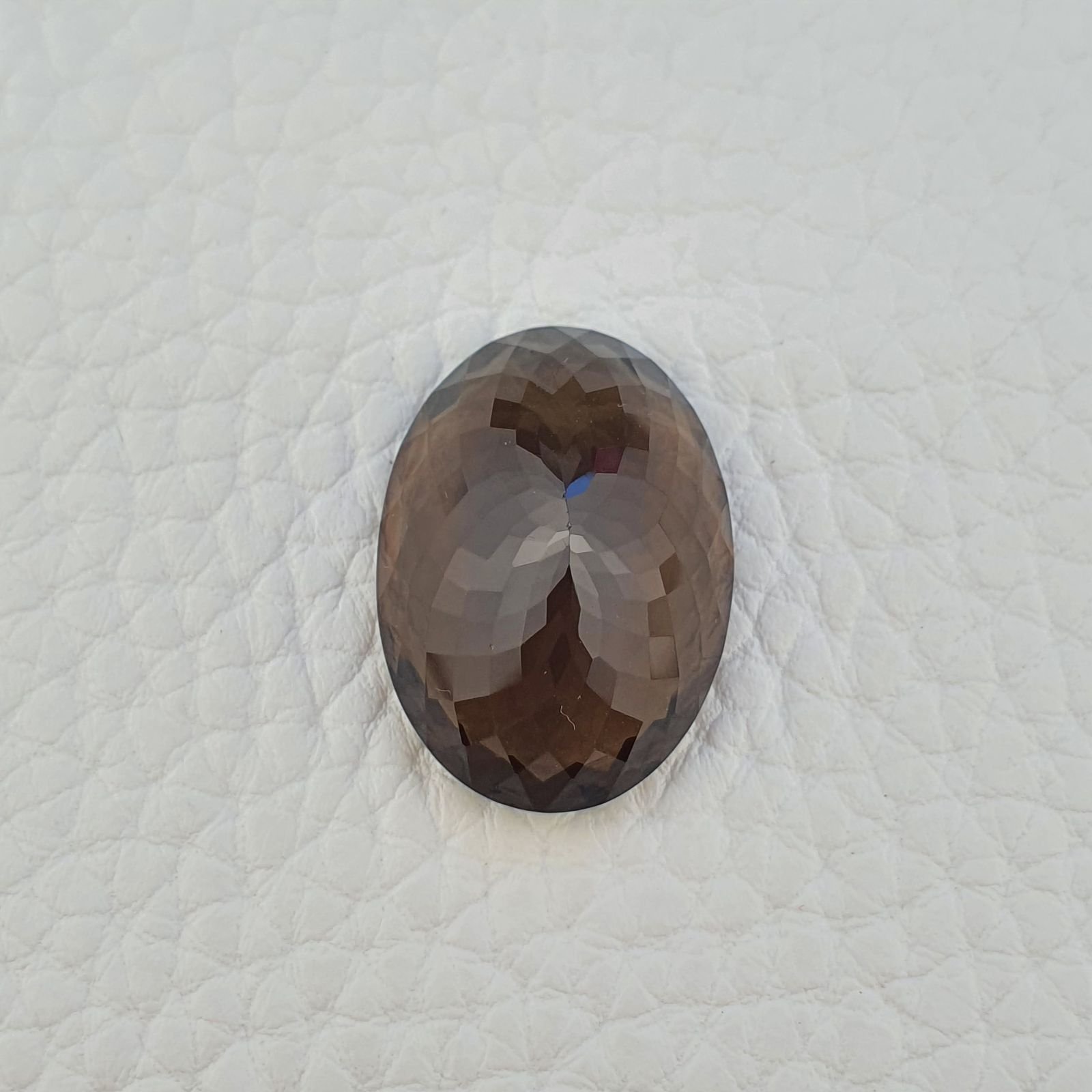Quarzo Fumè Naturale Taglio Ovale Sfaccettata a Mano Gemma Sciolta 16X22X10mm 20,40 Carati 1pz