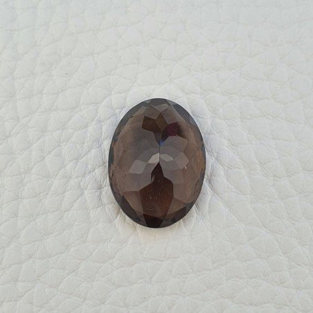 Quarzo Fumè Naturale Taglio Ovale Sfaccettata a Mano Gemma Sciolta 15X20mm 15,55  Carati 1pz