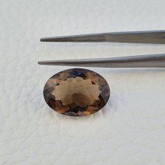 Quarzo Fumè Naturale Taglio Ovale Sfaccettata a Mano Gemma Sciolta 13X18X7-8mm 9,80 Carati 1pz