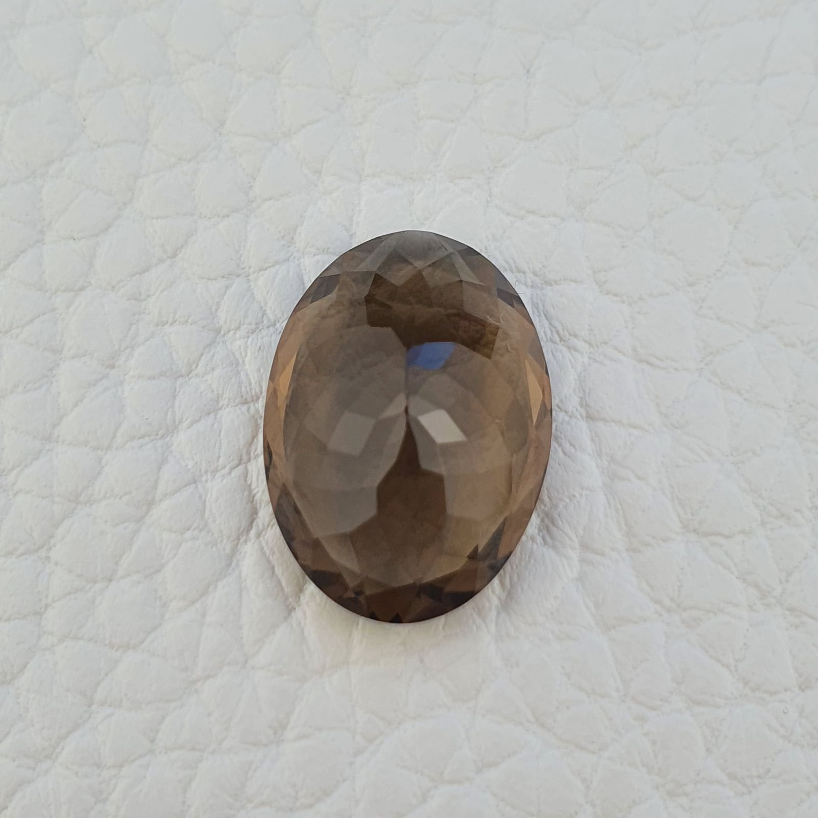 Quarzo Fumè Naturale Taglio Ovale Sfaccettata a Mano Gemma Sciolta 13X18X7-8mm 9,80 Carati 1pz