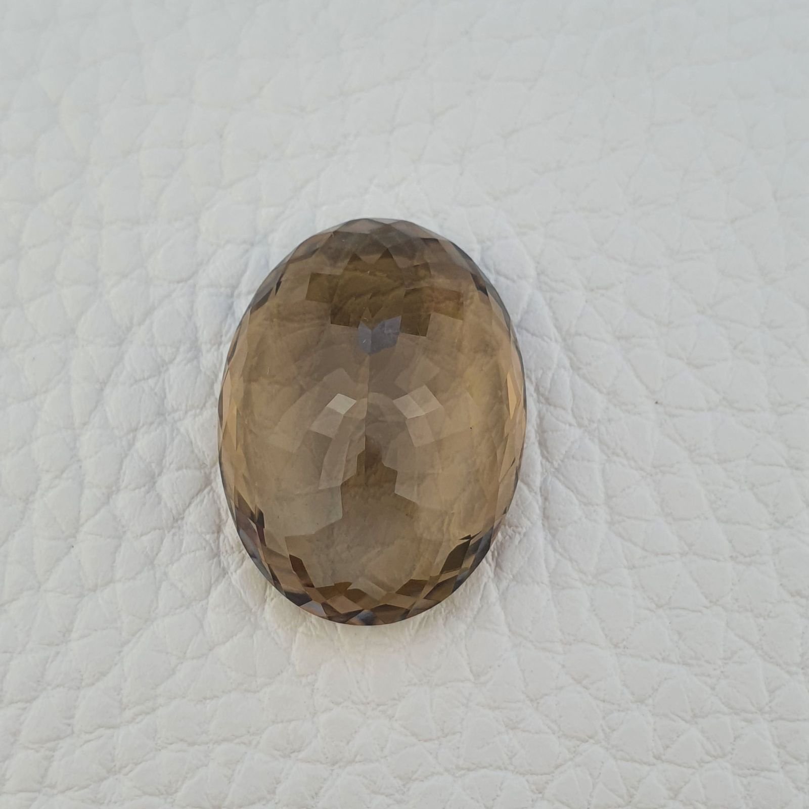 Quarzo Fumè Naturale Taglio Ovale Sfaccettata a Mano Gemma Sciolta 19X25X10mm 31,90 Carati 1pz