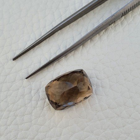 Quarzo Fumè Naturale Taglio Cuscino Sfaccettata a Mano Gemma Sciolta 12X17X10,80mm 14,35 Carati 1pz