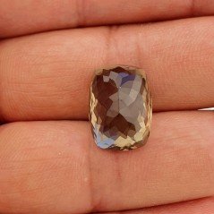 Quarzo Fumè Naturale Taglio Cuscino Sfaccettata a Mano Gemma Sciolta 12X17X10,80mm 14,35 Carati 1pz