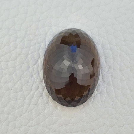 Quarzo Fumè Naturale Taglio Ovale Sfaccettata a Mano Gemma Sciolta 30X22X13mm 52,40 Carati 1pz