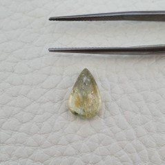 Tormalina Verde Naturale Forma Goccia Piatto Cabochon Liscio Fatto a Mano 13X8X5mm 4,45 Carati 1pz