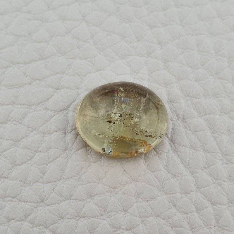 Tormalina Verde Naturale Forma Ovale Piatto Cabochon Liscio Fatto a Mano 15X12X7mm 11,95 Carati 1pz