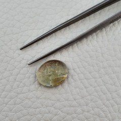 Tormalina Verde Naturale Forma Ovale Piatto Cabochon Liscio Fatto a Mano 15X12X7mm 11,95 Carati 1pz