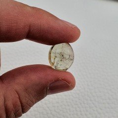 Tormalina Verde Naturale Forma Ovale Piatto Cabochon Liscio Fatto a Mano 15X12X7mm 11,95 Carati 1pz
