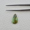 Tormalina Verde Naturale Forma Goccia Piatto Cabochon Liscio Fatto a Mano 17X9X6mm 8,15 Carati 1pz