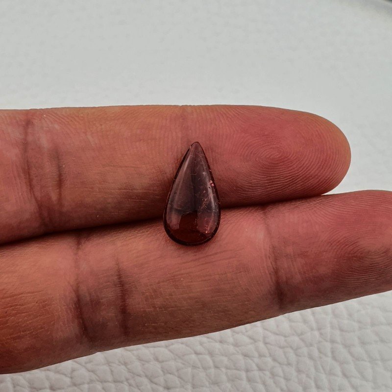 Tormalina Rosa Rubellite Naturale Forma Goccia Piatto Cabochon Liscio Fatto a Mano 16X8X3mm 4,10 ct