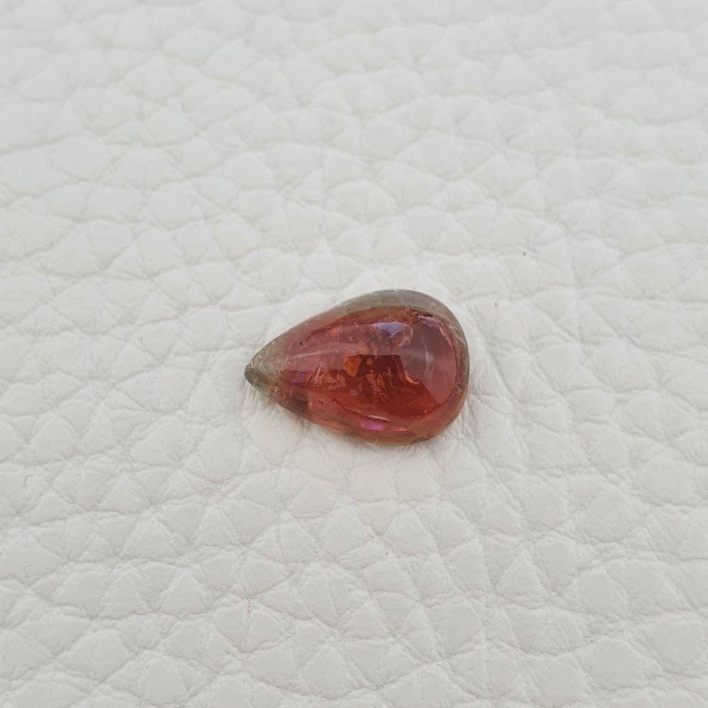 Tormalina Rosa Rubellite Naturale Forma Goccia Piatto Cabochon Liscio Fatto a Mano 13X9X5mm 4,90 ct